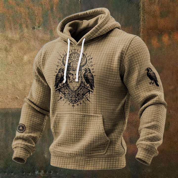 WorldNorse Norse Huginn & Muninn Waffle Hoodie - Brown - US/UK/AU48，EU58 (4XL) - image 5