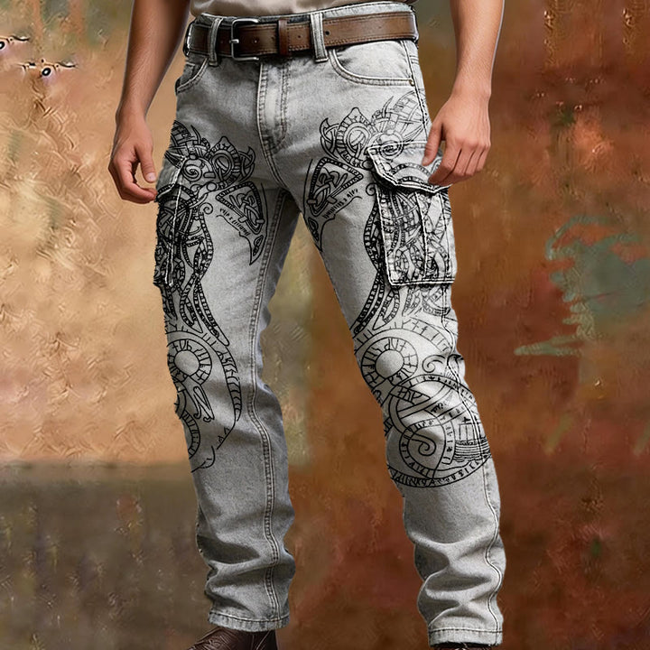 WorldNorse Viking Jormungandr Tattoo Cargo Pants - image 1