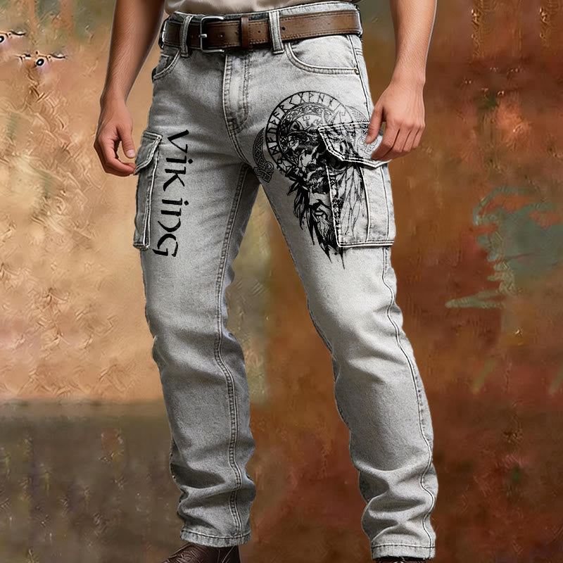 WorldNorse Viking Odin Rune Totem Cargo Pants - image 1