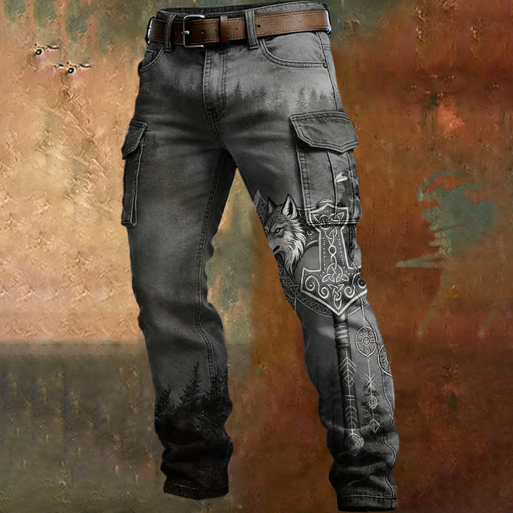 WorldNorse Mjolnir Fenrir Raven Cargo Pants - US/UK/AU50，EU60 (5XL) - image 0