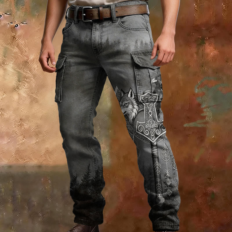 WorldNorse Mjolnir Fenrir Raven Cargo Pants - image 1