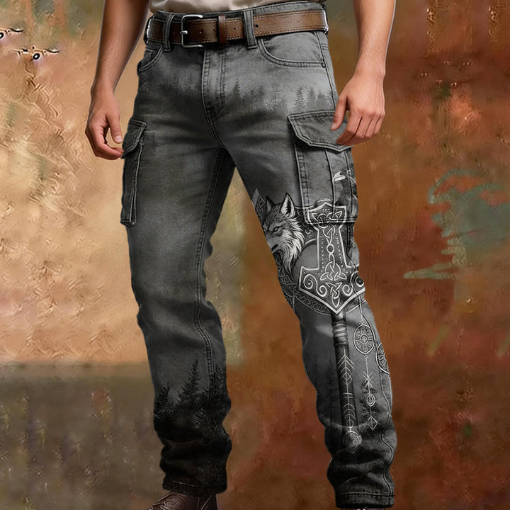 WorldNorse Mjolnir Fenrir Raven Cargo Pants - image 1