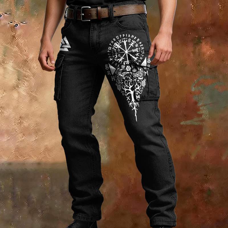 WorldNorse Viking Yggdrasil Rune Vegvisir Cargo Pants - image 3