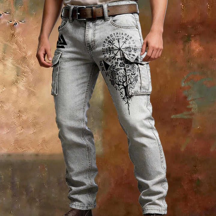 WorldNorse Viking Yggdrasil Rune Vegvisir Cargo Pants - image 1