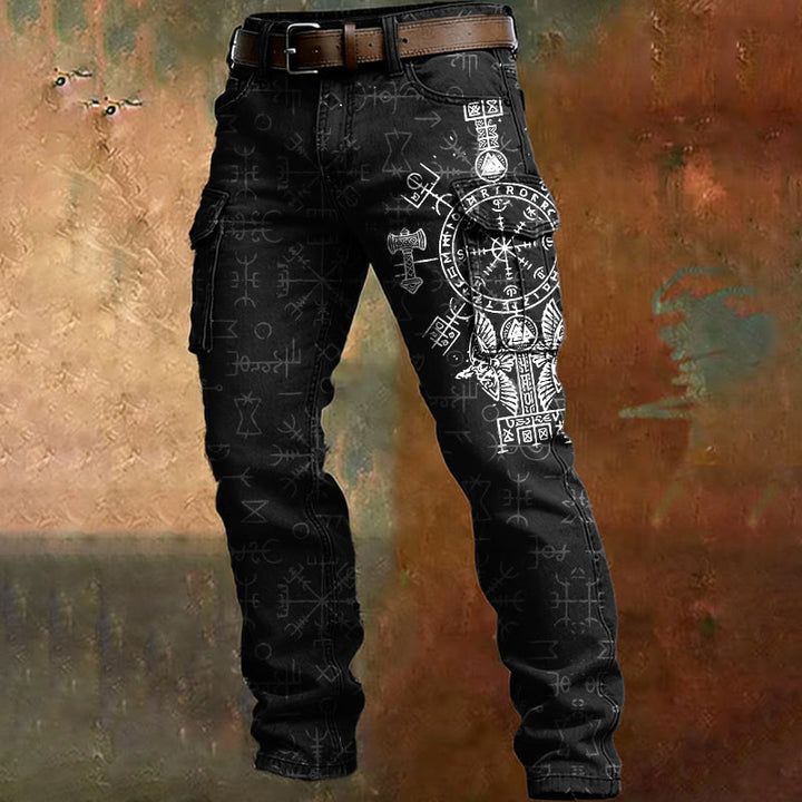 WorldNorse Viking Helm of Awe Compass Cargo Pants - Black - US/UK/AU50，EU60 (5XL) - image 2