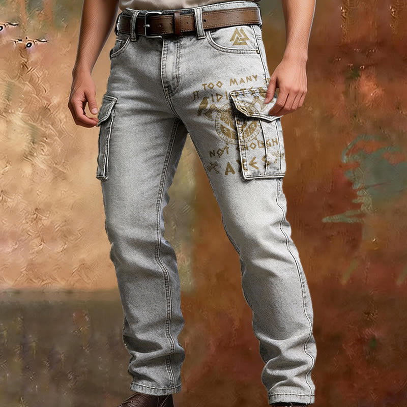 WorldNorse Viking Valknut Axe Rune Cargo Pants - image 3