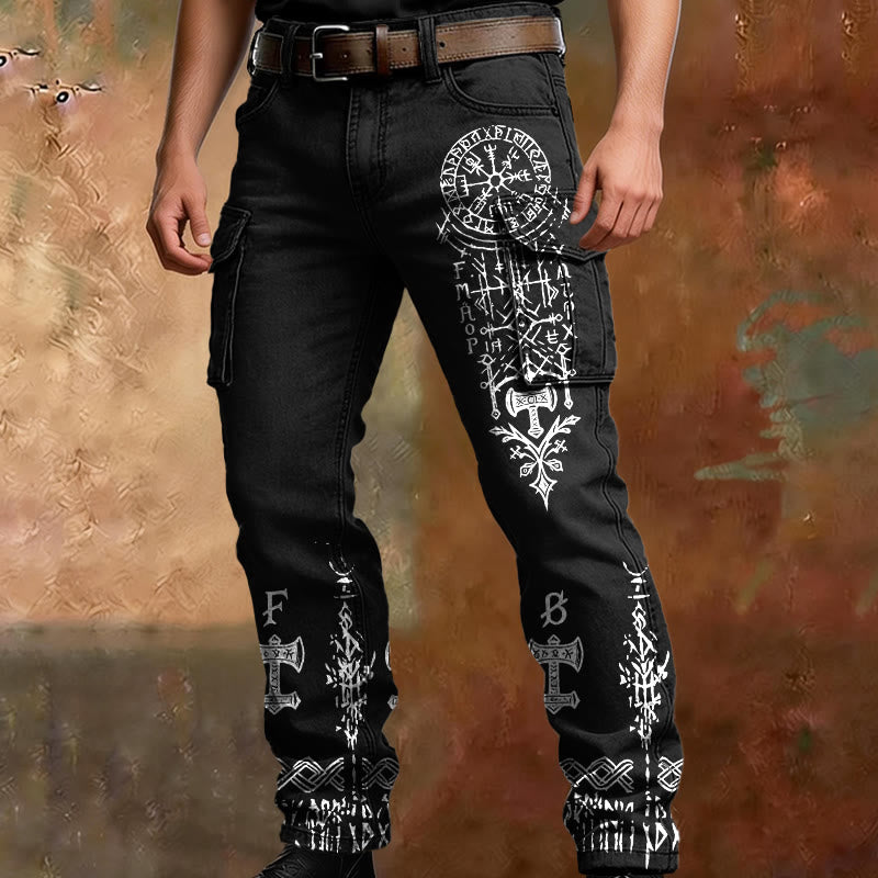 WorldNorse Norse Rune Yggdrasil Cargo Pants - image 1