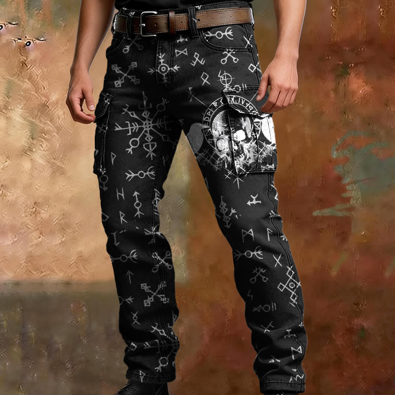 WorldNorse Viking Raven Skull Cargo Pants - image 3