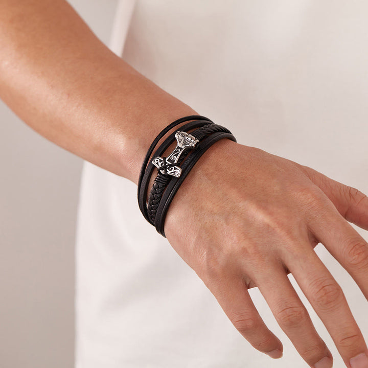 WorldNorse Mjolnir Leather Braided Bracelet - image 8