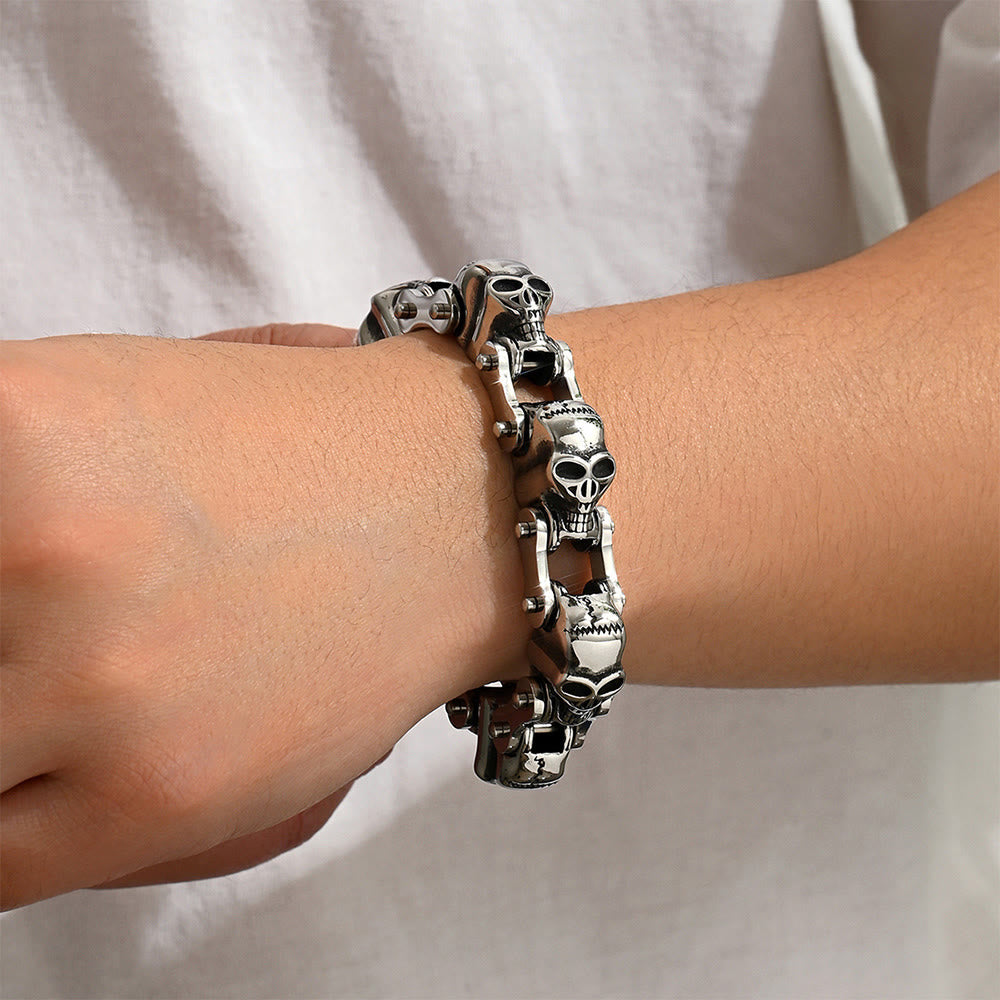 WorldNorse Forged Screw Skull Link Bracelet - image 3