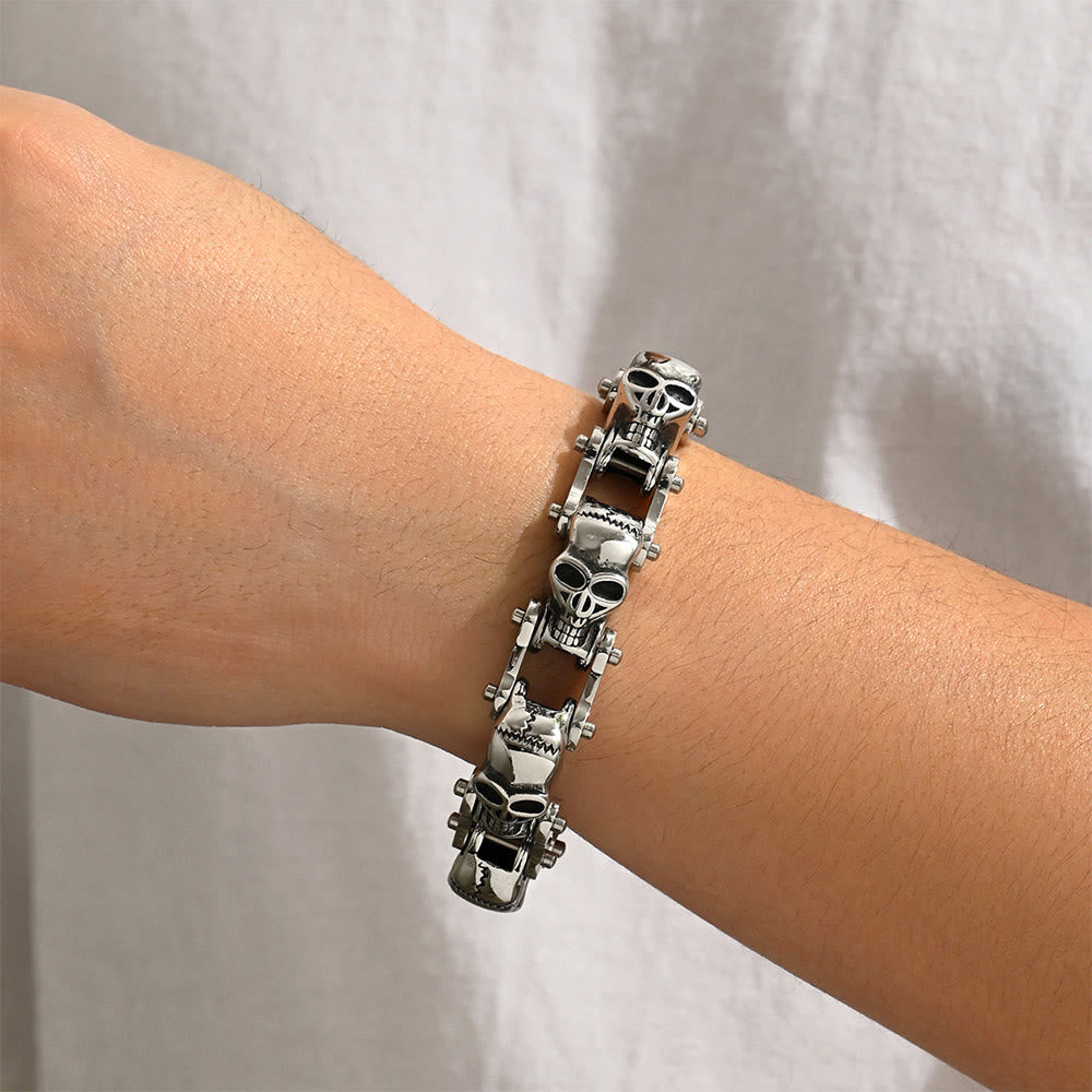 WorldNorse Forged Screw Skull Link Bracelet - image 1