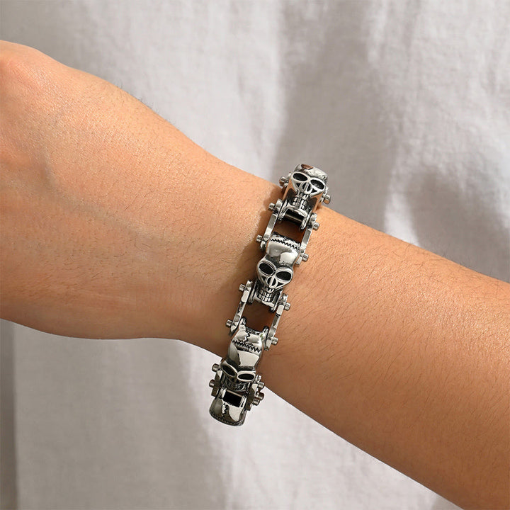 WorldNorse Forged Screw Skull Link Bracelet - image 1