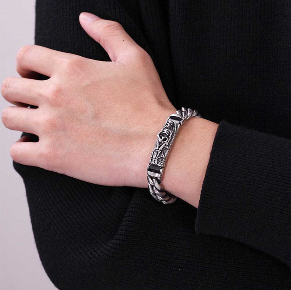 WorldNorse Skeleton Relief Cuban Link Bracelet - image 1
