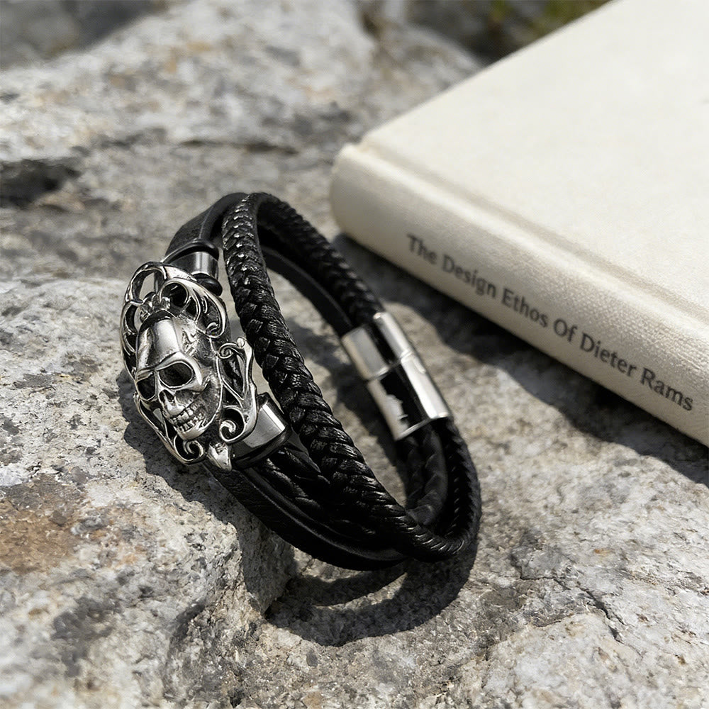 WorldNorse Valhalla Skull Braided Bracelet - image 3