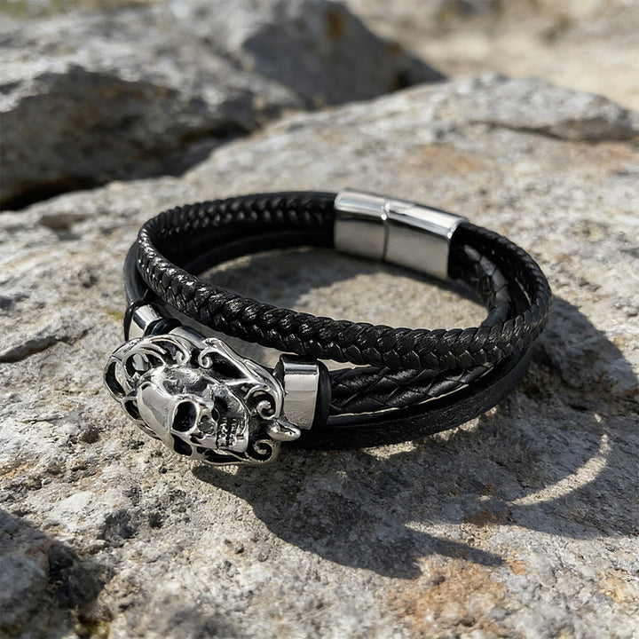 WorldNorse Valhalla Skull Braided Bracelet - image 4