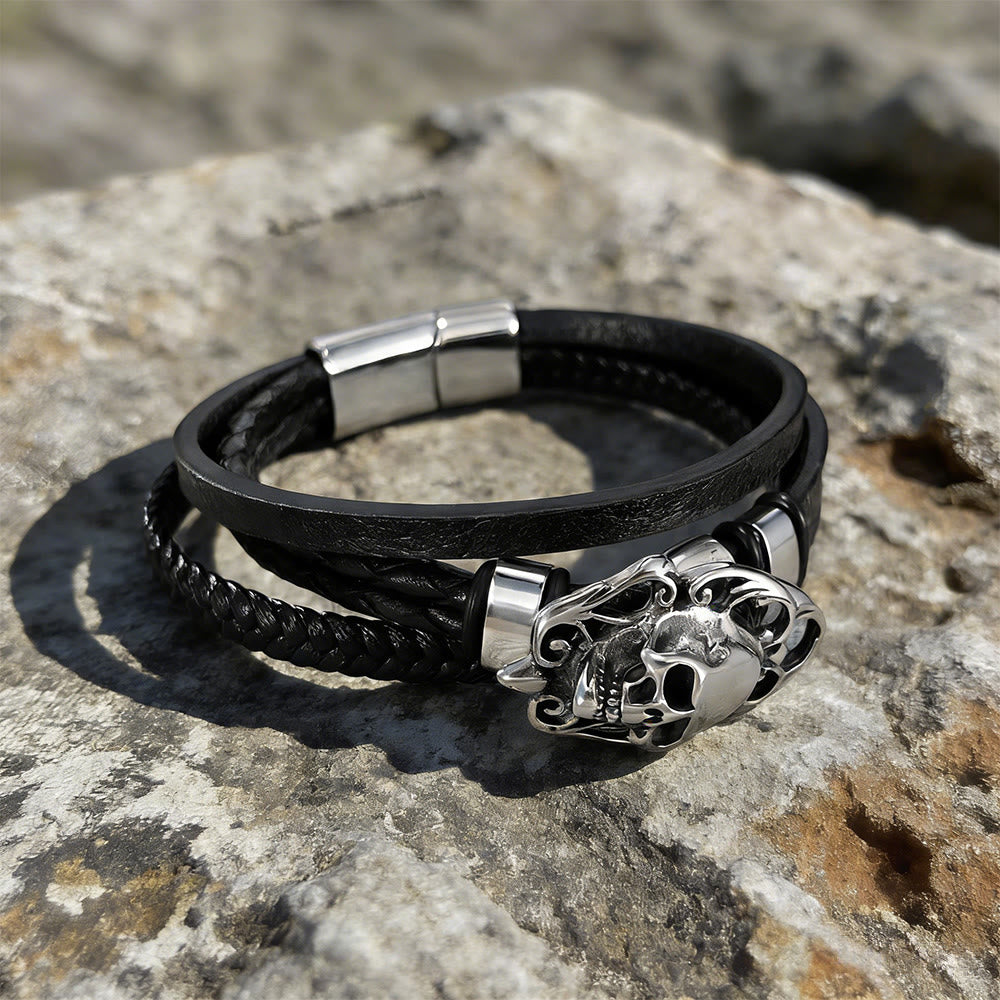 WorldNorse Valhalla Skull Braided Bracelet - image 5
