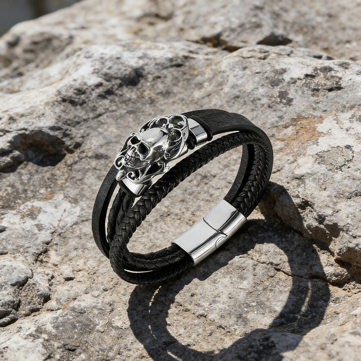 WorldNorse Valhalla Skull Braided Bracelet - image 2