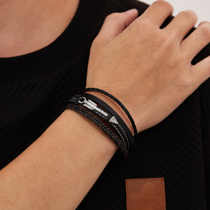 WorldNorse Polished Arrowhead Leather Bracelet - image 1