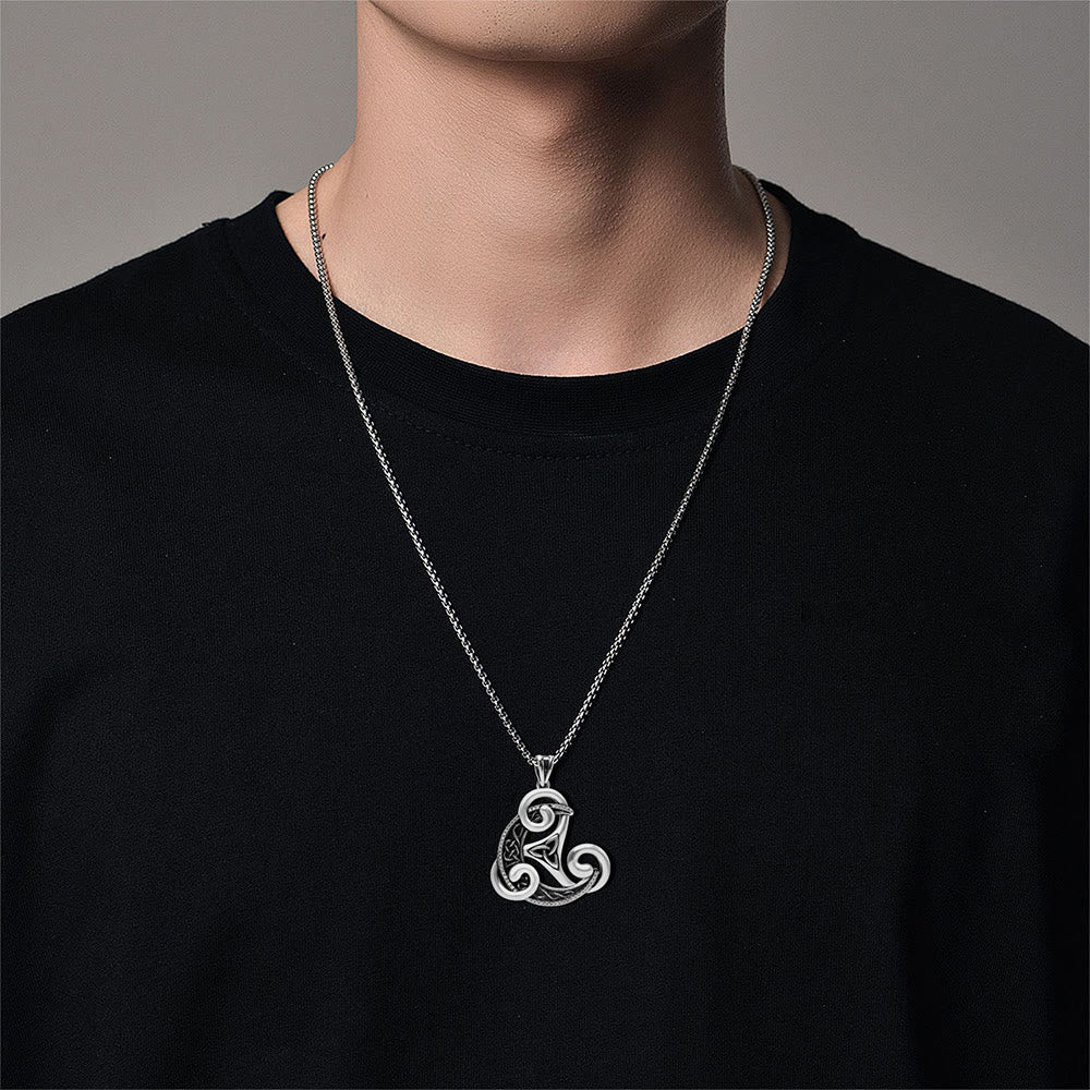 WorldNorse Ancient Celtic Spiral Triquetra Necklace - image 1