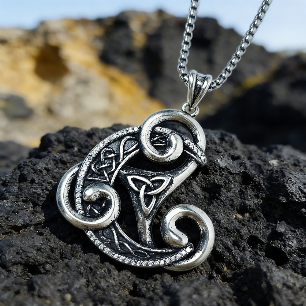 WorldNorse Ancient Celtic Spiral Triquetra Necklace - Triquetra - image 0