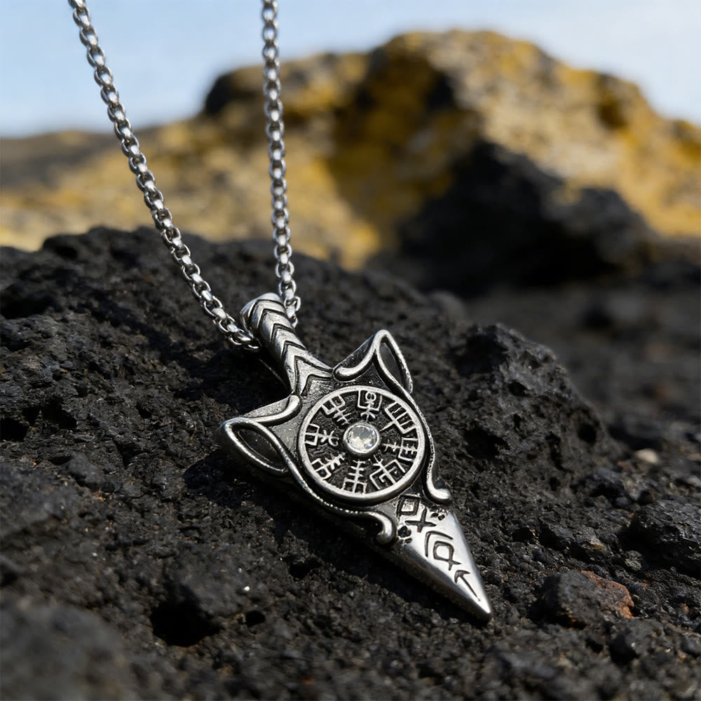 WorldNorse Forged Spearhead Vegvisir Necklace - image 2