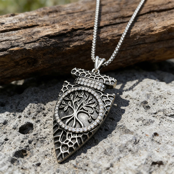 WorldNorse Forged Scale Yggdrasil Shield Necklace - Yggdrasil - image 0