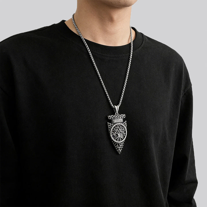 WorldNorse Forged Scale Yggdrasil Shield Necklace - image 1