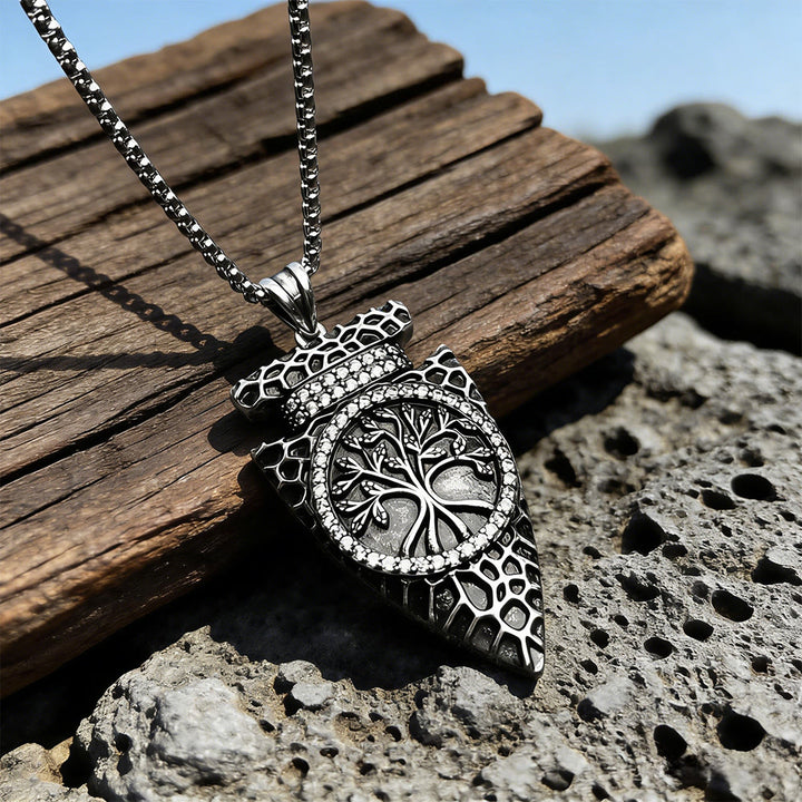 WorldNorse Forged Scale Yggdrasil Shield Necklace - image 2