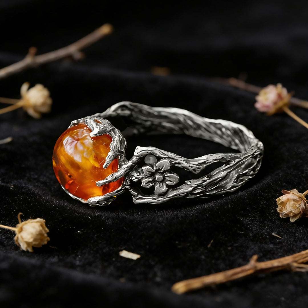 FREE Today: Twig Tree Branch Floral Amber Ring - image 2