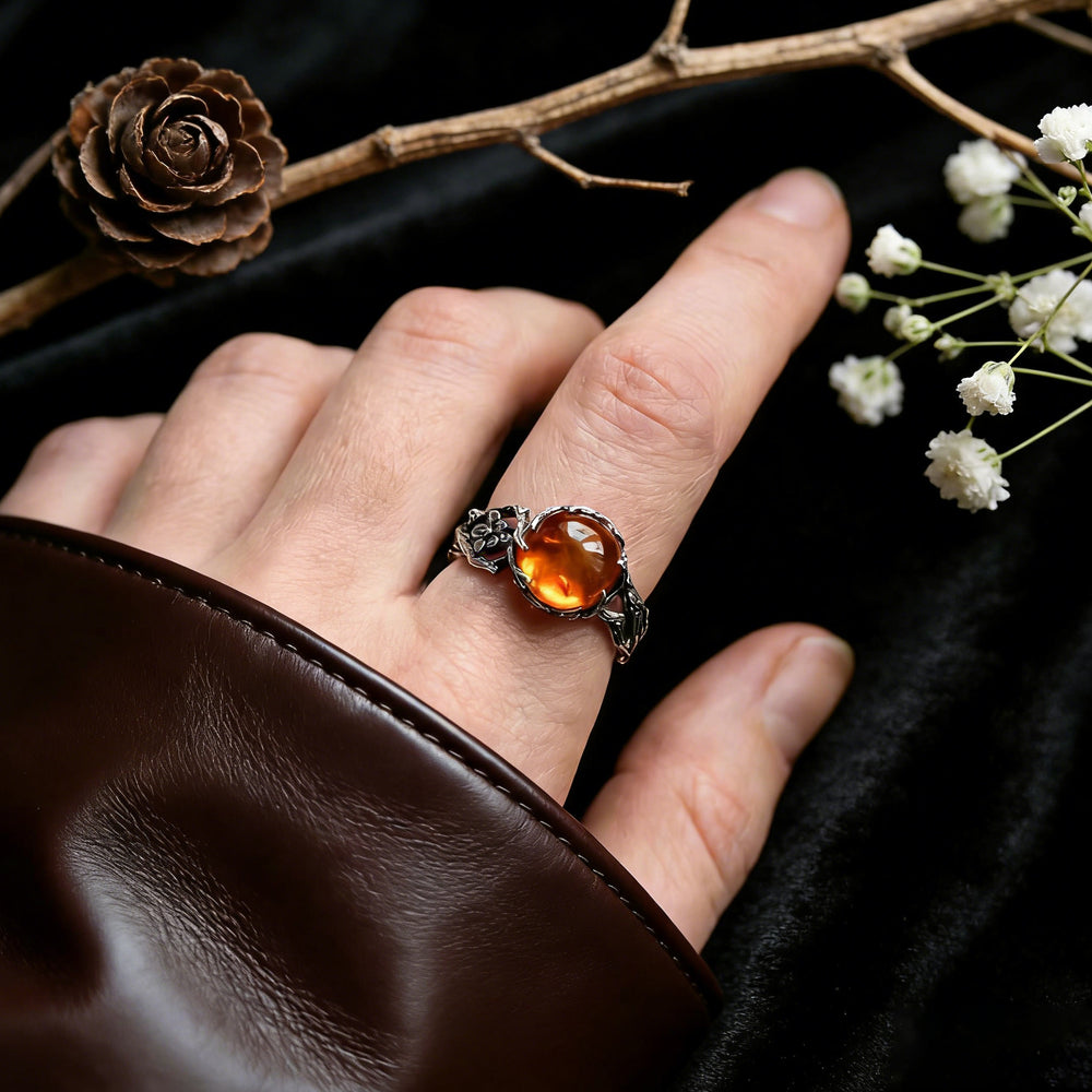 FREE Today: Twig Tree Branch Floral Amber Ring - image 1