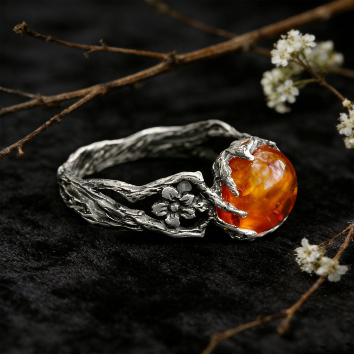 FREE Today: Twig Tree Branch Floral Amber Ring - US 10 - image 0