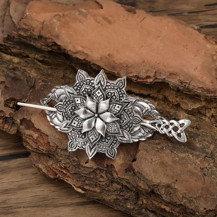 WorldNorse Sacred Knot Floral Hairpin - Knot - image 0