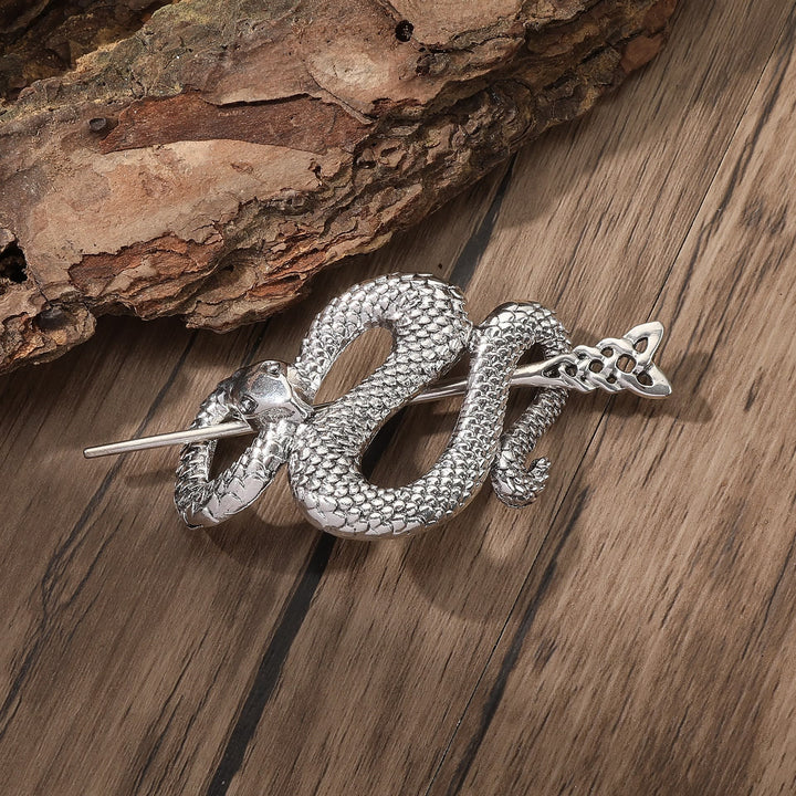 WorldNorse Nordic Scaled Serpent Knot Hairpin - Knot - image 0
