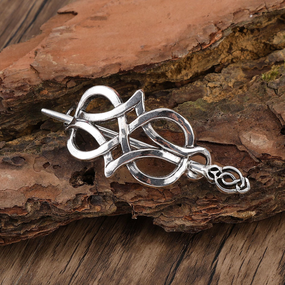 WorldNorse Infinity Interlace Knot Hairpin - Flower - image 0