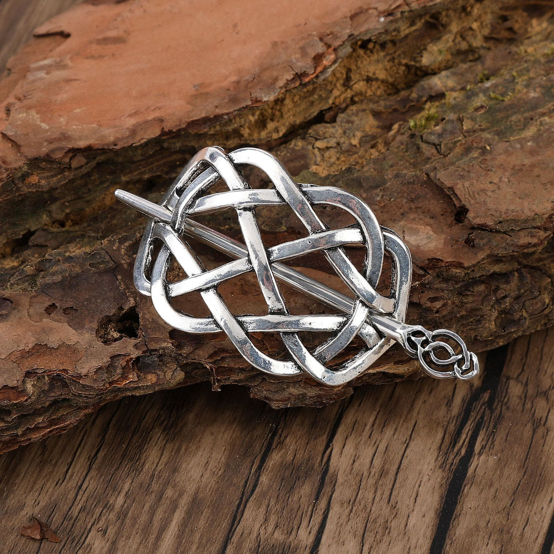 WorldNorse Viking Celtic Weave Hairpin - Flower - image 0