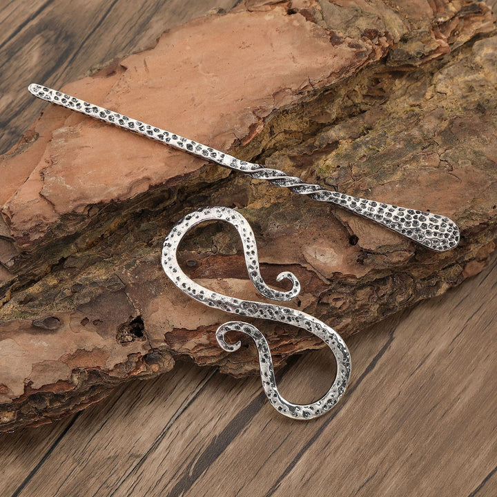 WorldNorse Nordic Textured Infinity Knot Hairpin - image 3