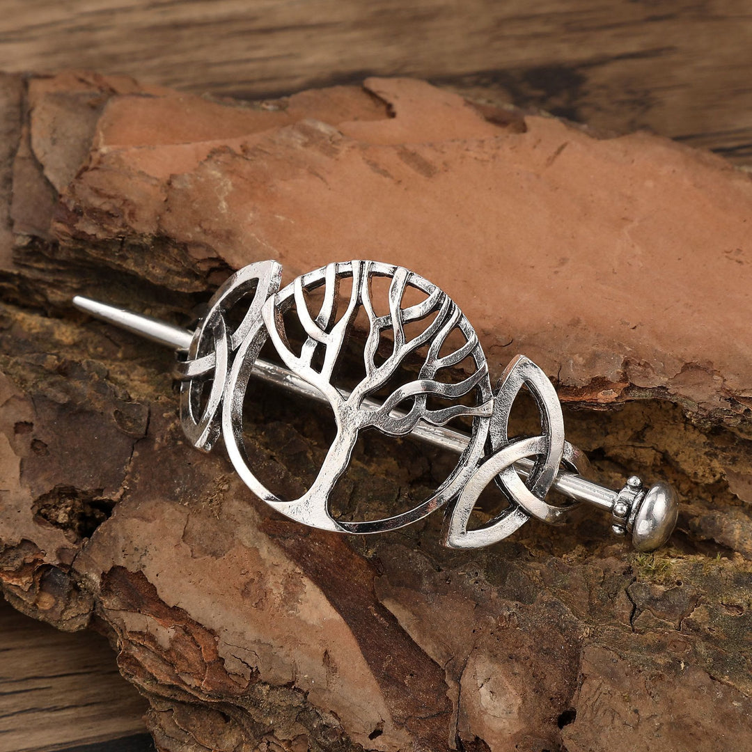 WorldNorse Tree of Life Triquetra Hairpin - Round - image 0