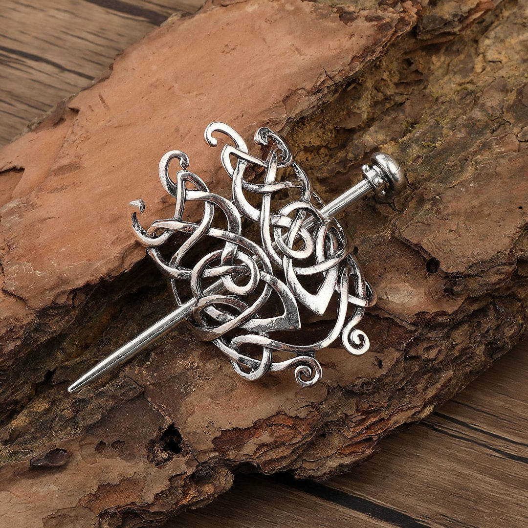 WorldNorse Celtic Knot Vine Hairpin - Round - image 0