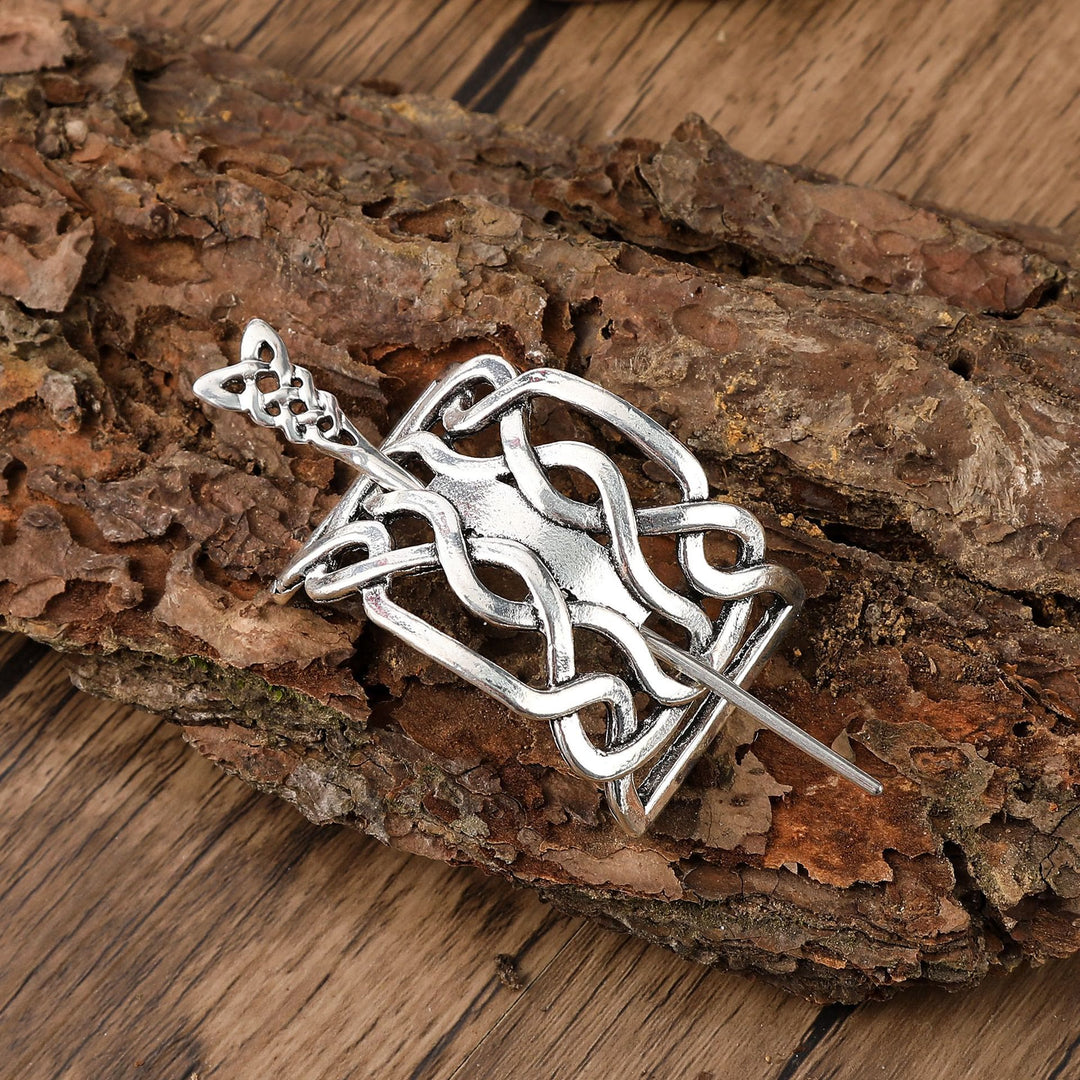 WorldNorse Nordic Woven Shield Celtic Hairpin - Knot - image 0