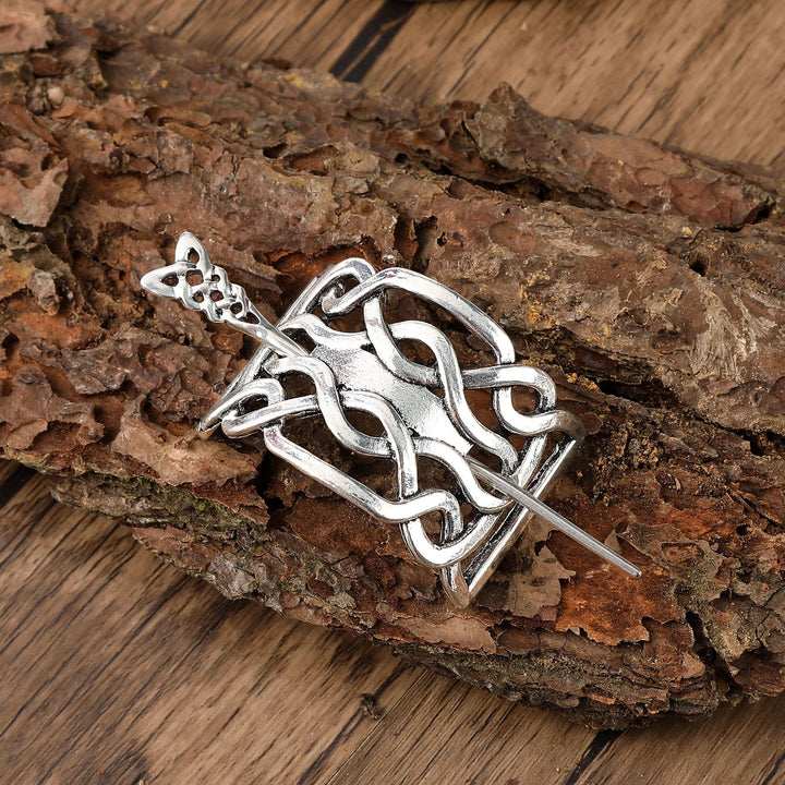 WorldNorse Nordic Woven Shield Celtic Hairpin - Knot - image 0