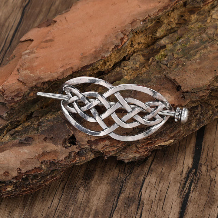 WorldNorse Nordic Oval Celtic Knot Hairpin - Round - image 1