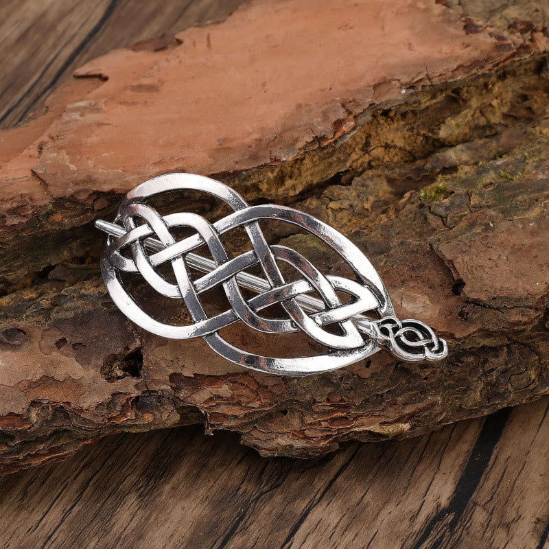 WorldNorse Nordic Oval Celtic Knot Hairpin - Flower - image 2