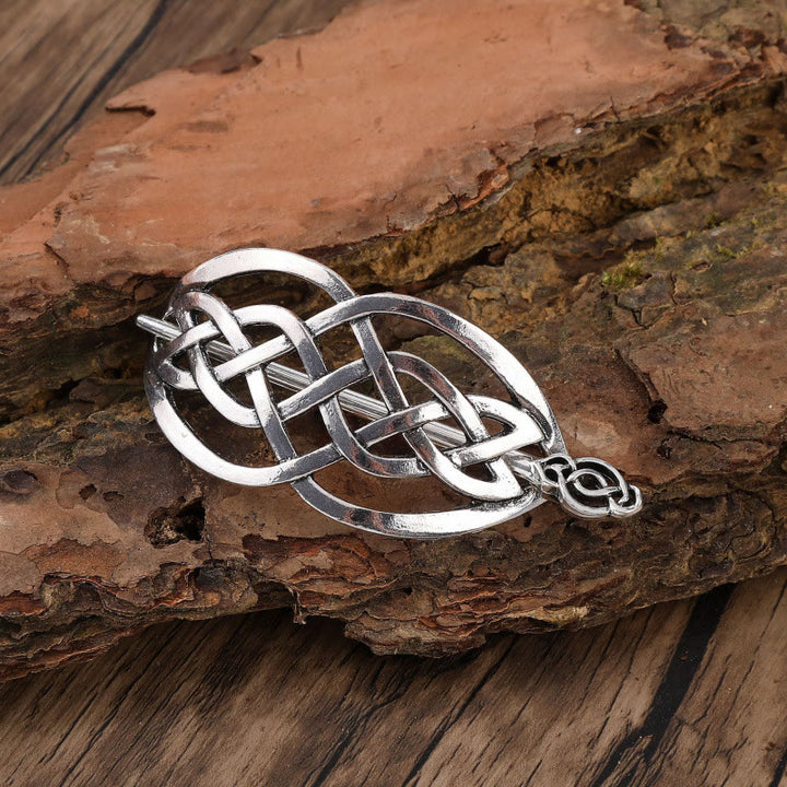 WorldNorse Nordic Oval Celtic Knot Hairpin - Flower - image 2