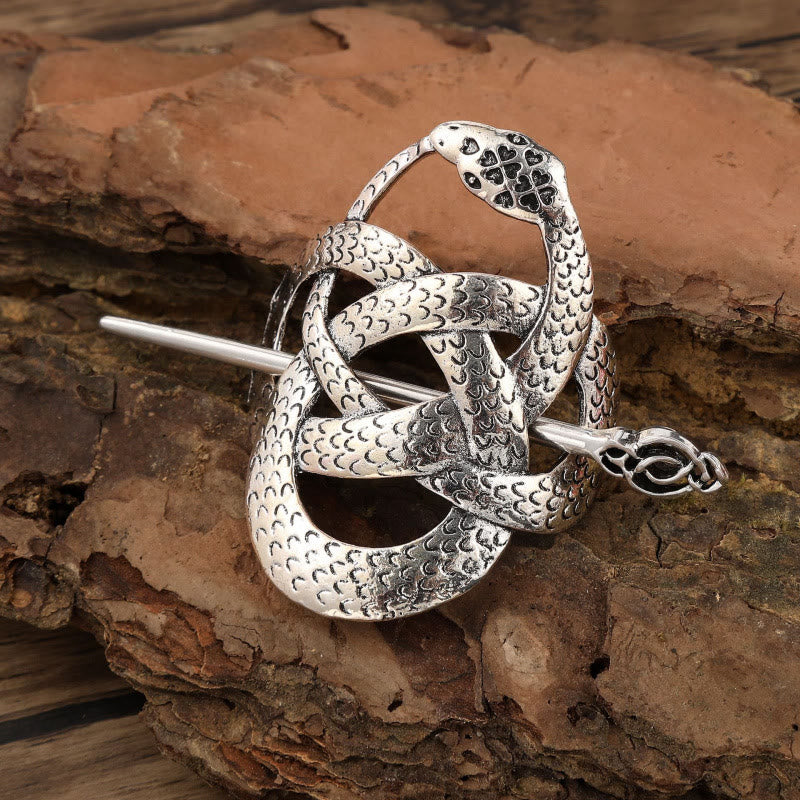WorldNorse Viking Coiled Serpent Knot Hairpin - Flower - image 2