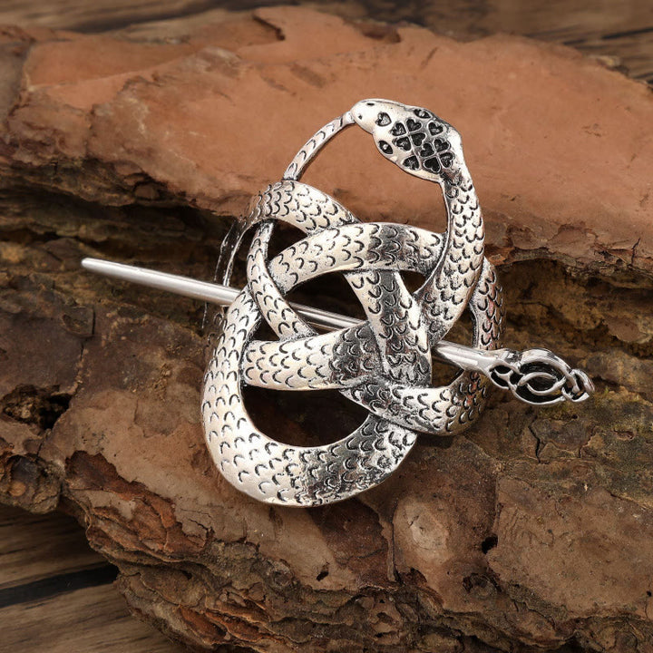 WorldNorse Viking Coiled Serpent Knot Hairpin - Flower - image 2