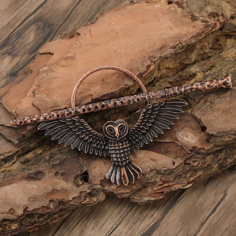 WorldNorse Viking Forged Feather Owl Hairpin - image 1