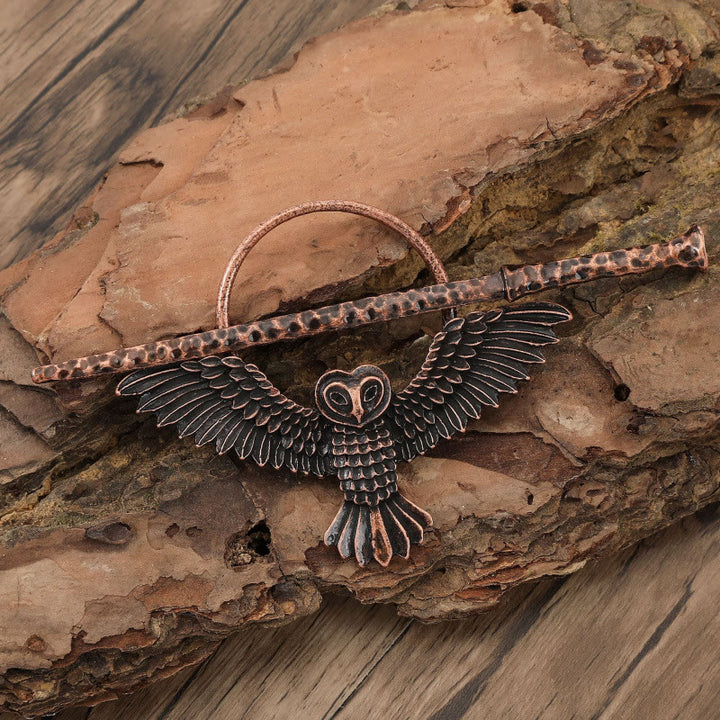 WorldNorse Viking Forged Feather Owl Hairpin - image 1
