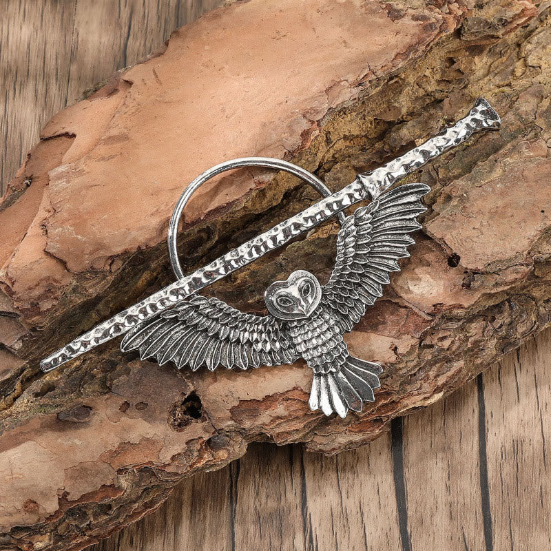 WorldNorse Viking Forged Feather Owl Hairpin - image 3