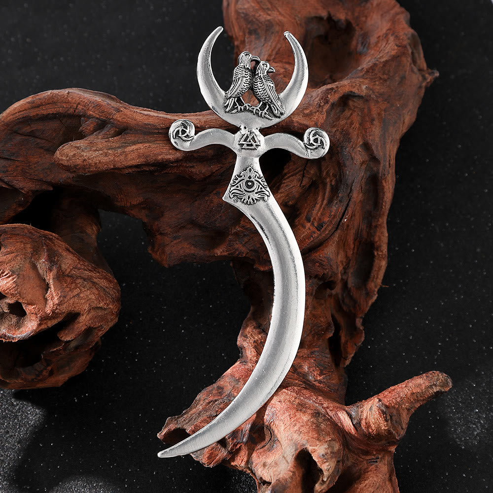 WorldNorse Viking Raven Crescent Scythe Hairpin - image 1