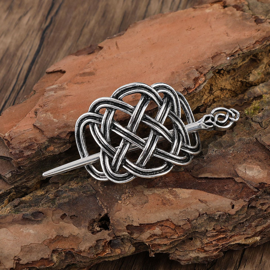 WorldNorse Interlace Celtic Knot Weave Hairpin - Flower - image 0